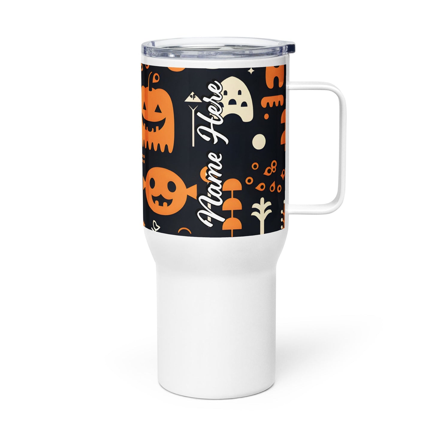 Spooky & Cute Personalized Travel Mugs | Customizable Drinkware On the Go | Travel mug with a handle