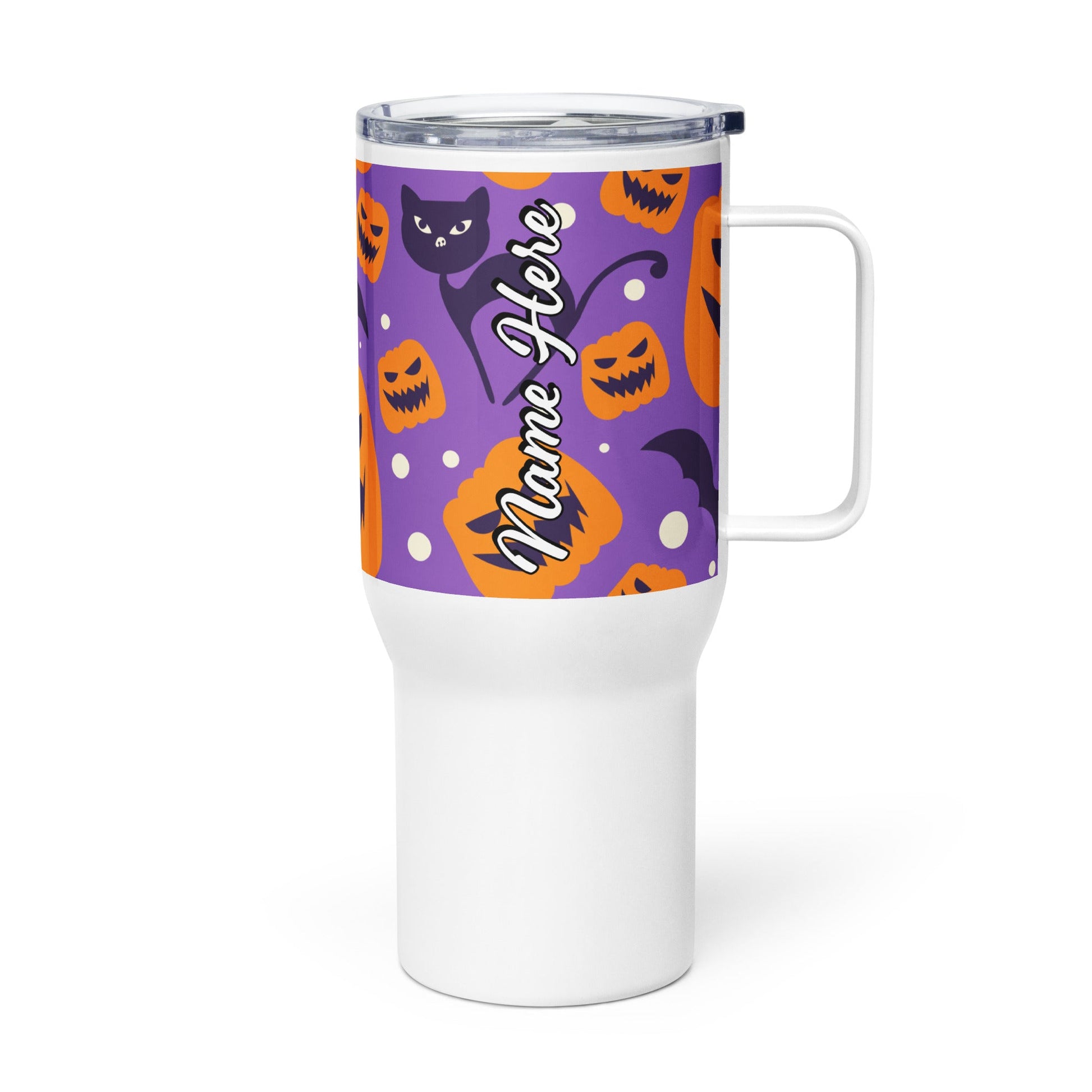 Spooky & Cute Personalized Travel Mugs | Customizable Drinkware On the Go | Travel mug with a handle