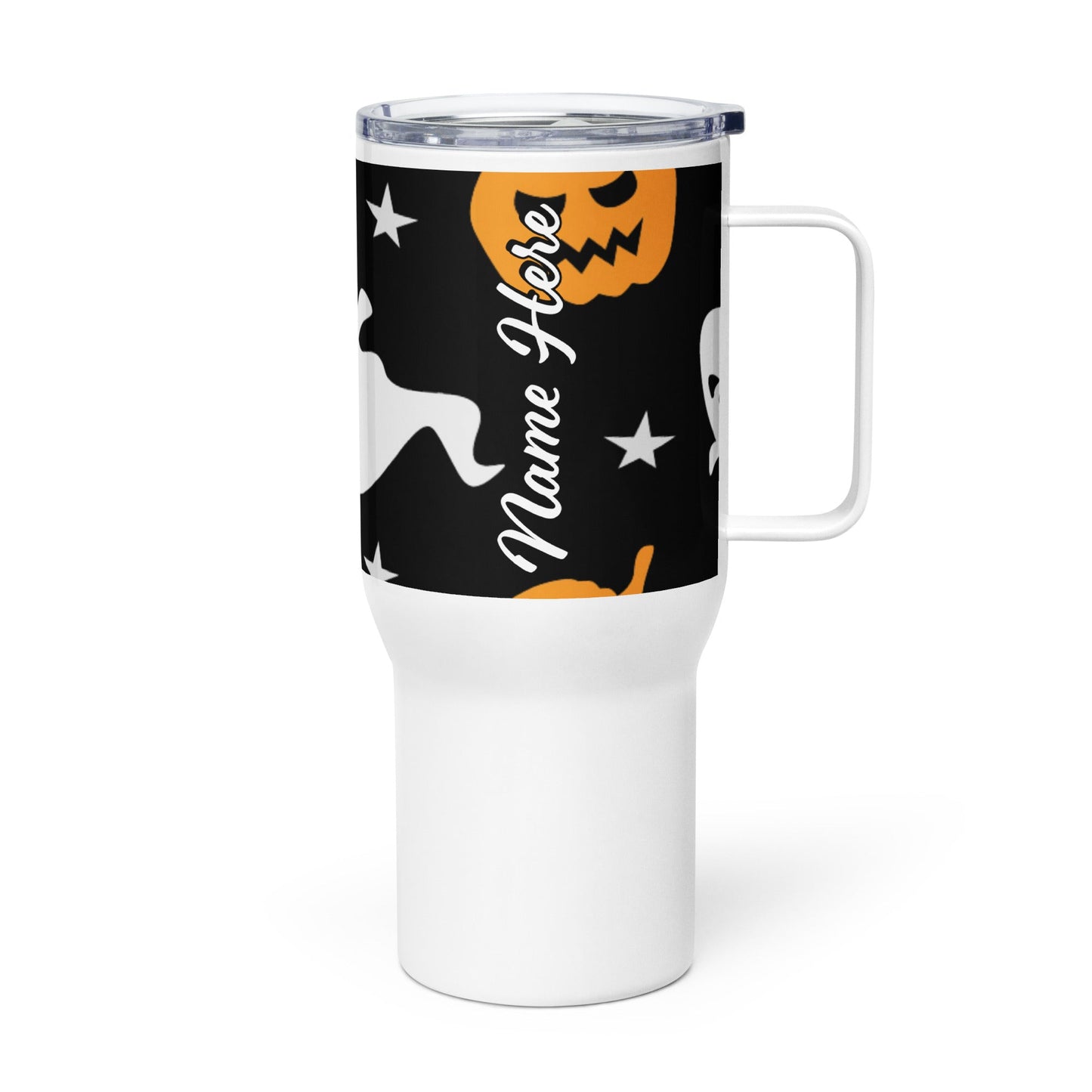 Spooky & Cute Personalized Travel Mugs | Customizable Drinkware On the Go | Travel mug with a handle