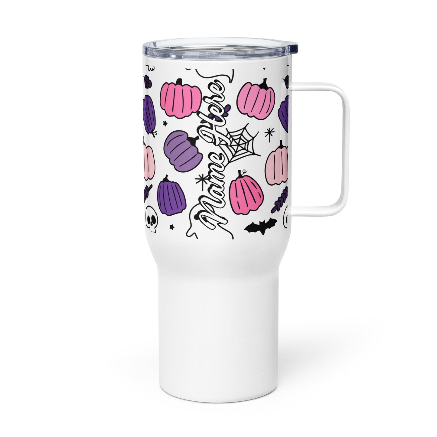 Spooky & Cute Personalized Travel Mugs | Customizable Drinkware On the Go | Travel mug with a handle