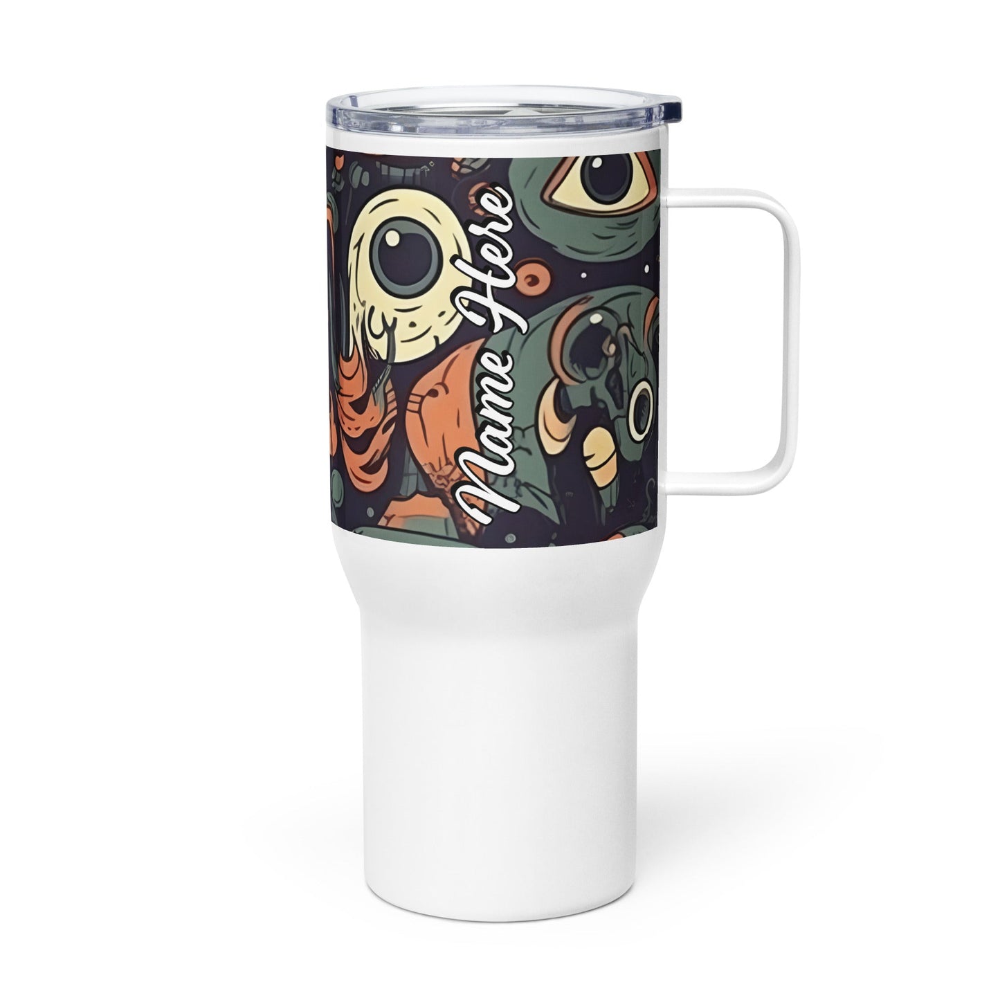 Spooky & Cute Personalized Travel Mugs | Customizable Drinkware On the Go | Travel mug with a handle