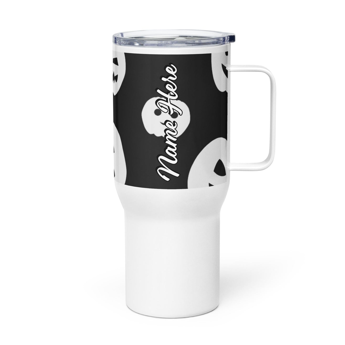 Spooky & Cute Personalized Travel Mugs | Customizable Drinkware On the Go | Travel mug with a handle