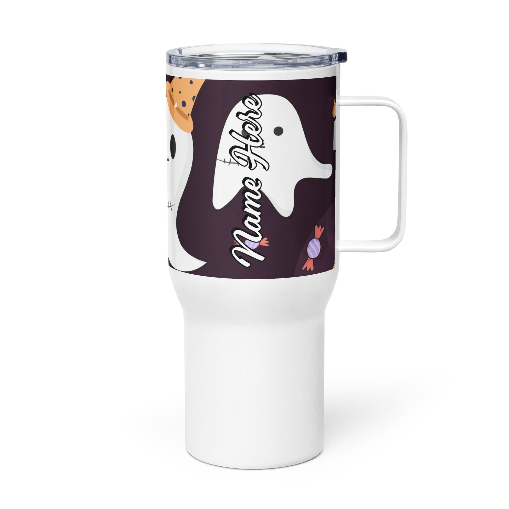 Spooky & Cute Personalized Travel Mugs | Customizable Drinkware On the Go | Travel mug with a handle