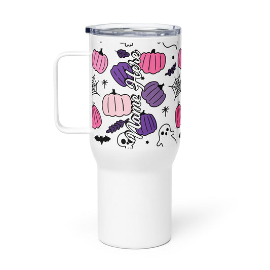 Spooky & Cute Personalized Travel Mugs | Customizable Drinkware On the Go | Travel mug with a handle