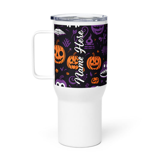 Spooky & Cute Personalized Travel Mugs | Customizable Drinkware On the Go | Travel mug with a handle