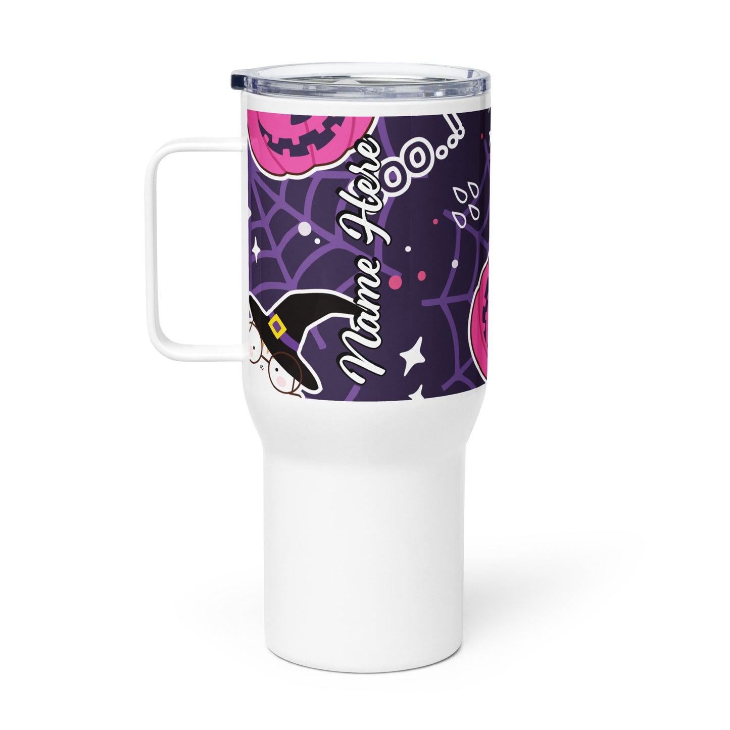 Spooky & Cute Personalized Travel Mugs | Customizable Drinkware On the Go | Travel mug with a handle