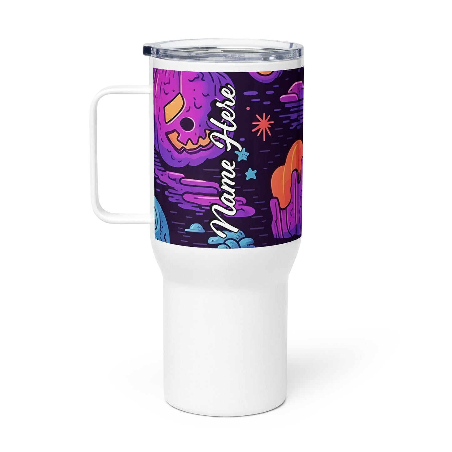 Spooky & Cute Personalized Travel Mugs | Customizable Drinkware On the Go | Travel mug with a handle