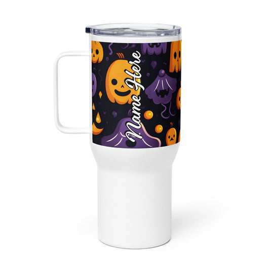 Spooky & Cute Personalized Travel Mugs | Customizable Drinkware On the Go | Travel mug with a handle