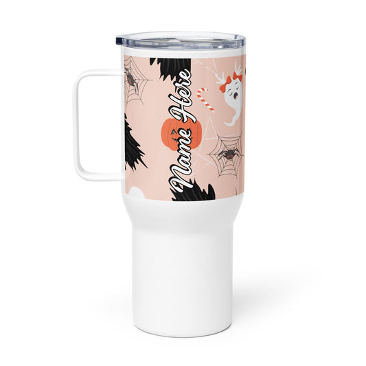 Spooky & Cute Personalized Travel Mugs | Customizable Drinkware On the Go | Travel mug with a handle