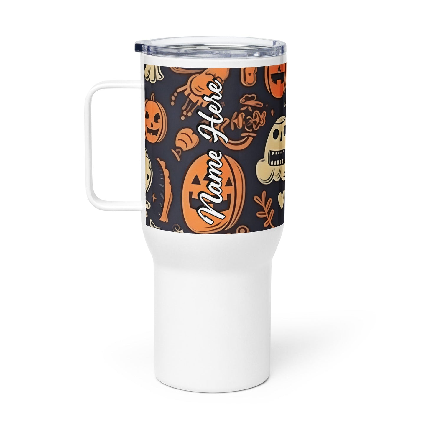 Spooky & Cute Personalized Travel Mugs | Customizable Drinkware On the Go | Travel mug with a handle