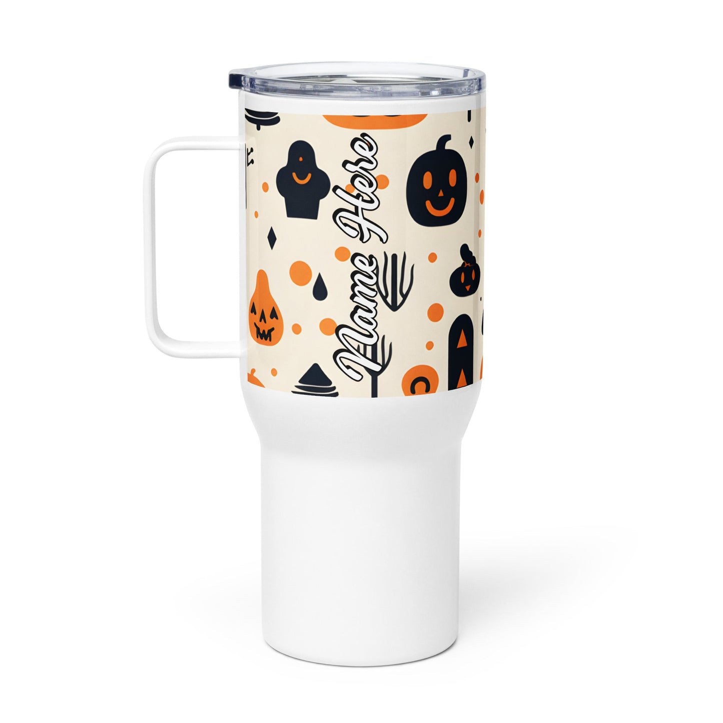 Spooky & Cute Personalized Travel Mugs | Customizable Drinkware On the Go | Travel mug with a handle