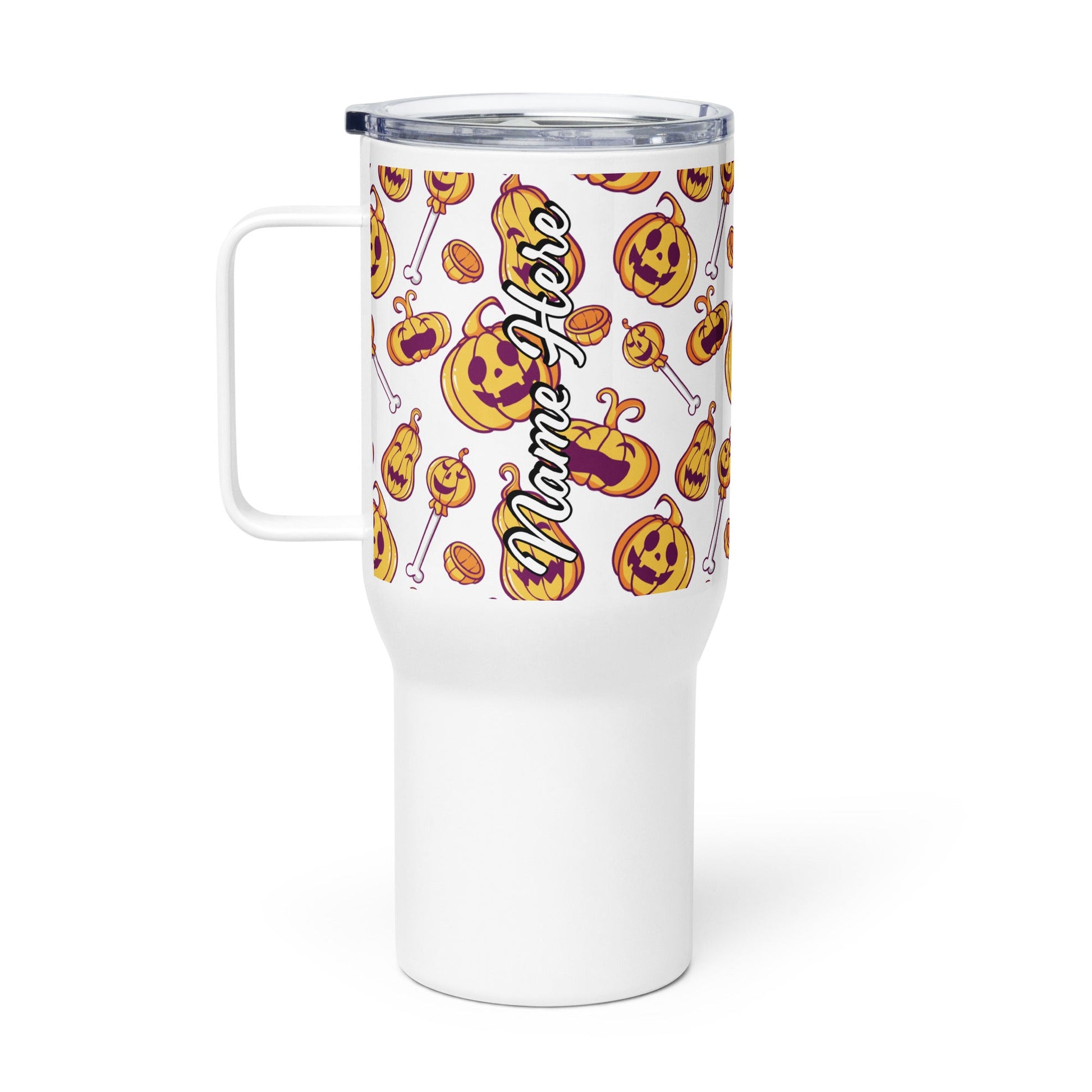 Spooky & Cute Personalized Travel Mugs | Customizable Drinkware On the Go | Travel mug with a handle