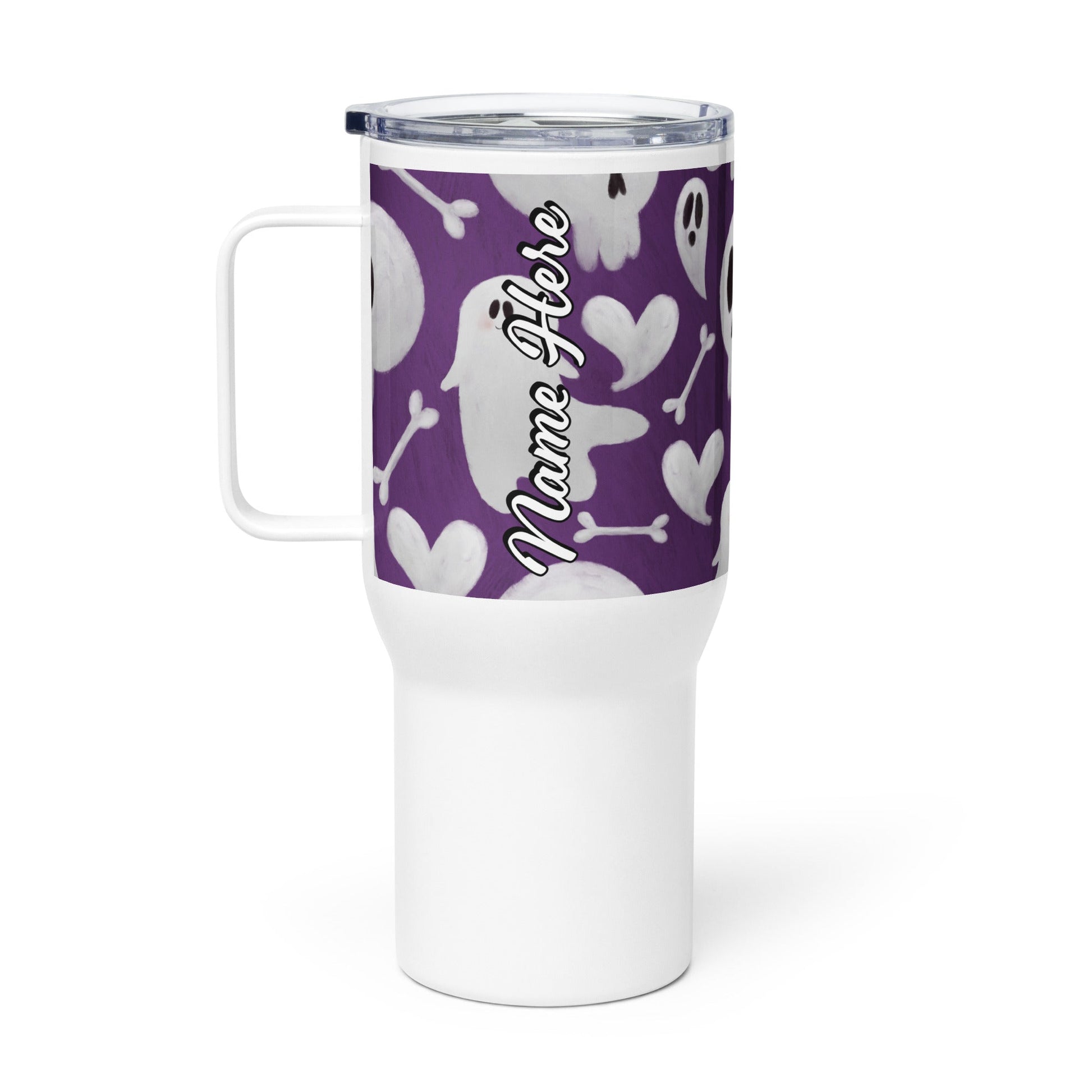 Spooky & Cute Personalized Travel Mugs | Customizable Drinkware On the Go | Travel mug with a handle