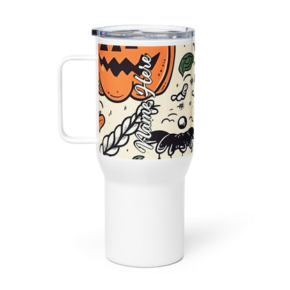 Spooky & Cute Personalized Travel Mugs | Customizable Drinkware On the Go | Travel mug with a handle